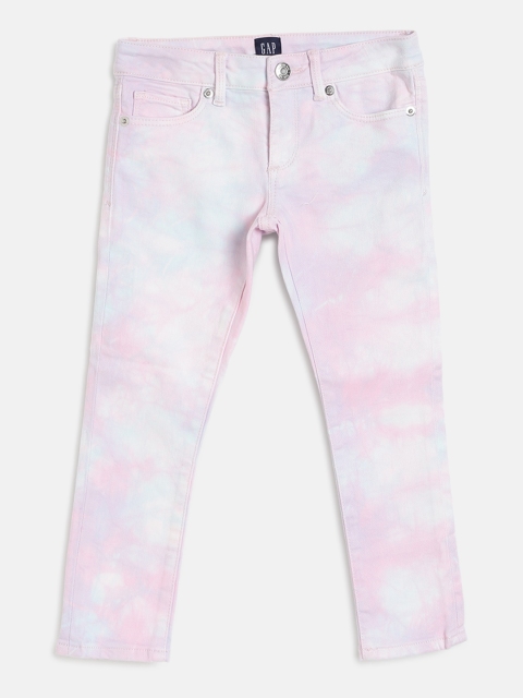 

GAP Girls Pink & White Super Skinny Fit Dyed Mid-Rise Clean Look Jeans