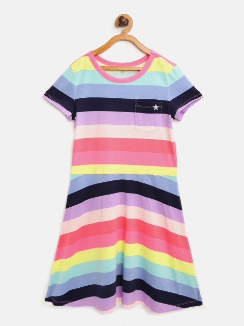 

GAP Girls Multicoloured Striped A-Line Dress, Multi