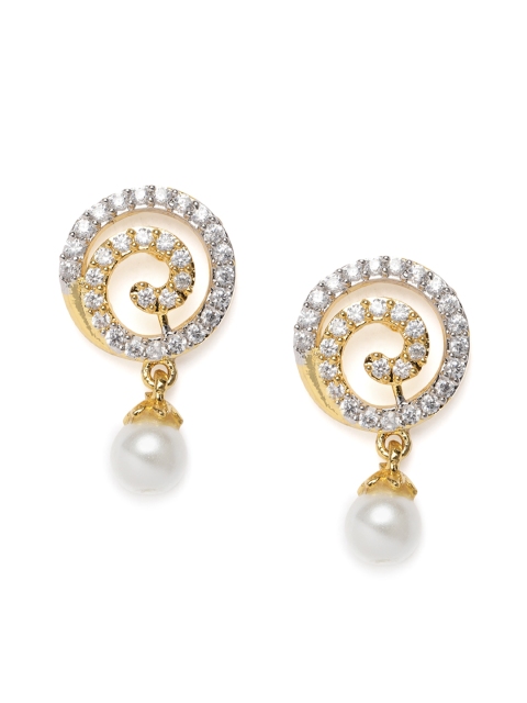 

Alamod Gold-Plated & White Circular Studs