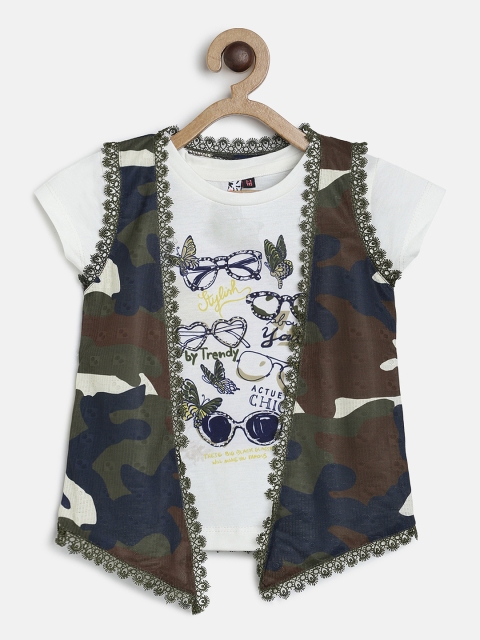 

Actuel Girls White Printed Top
