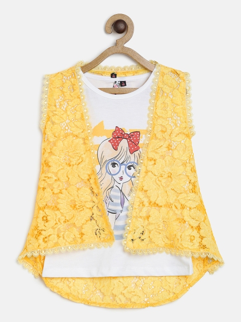 

Actuel Girls White Printed Top