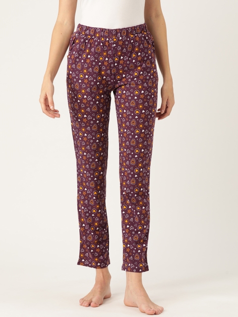 

Sweet Dreams Women Purple & Orange Printed Lounge Pants