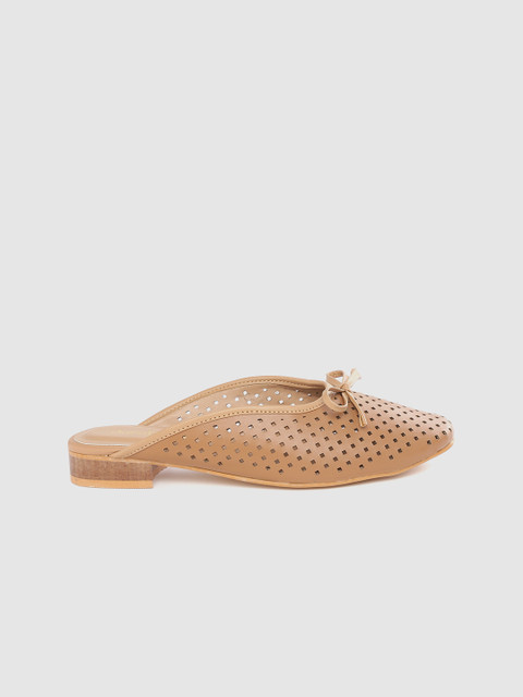 

DressBerry Women Brown Laser Cut Mules