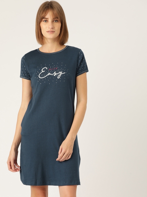 

Sweet Dreams Navy Blue Solid Nightdress