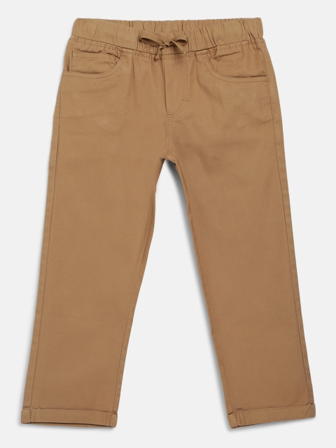 

YK Boys Khaki Solid Regular Fit Trousers