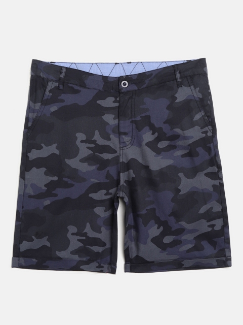 

YK Boys Black & Grey Camouflage Printed Regular Fit Chino Shorts