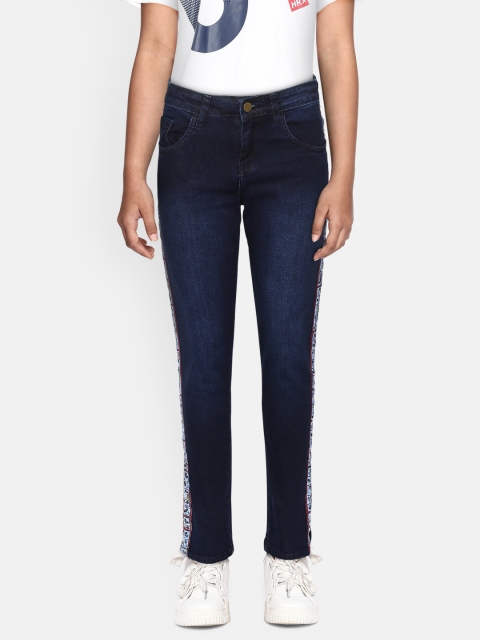 

YK Girls Blue Slim Fit High-Rise Clean Look Jeans