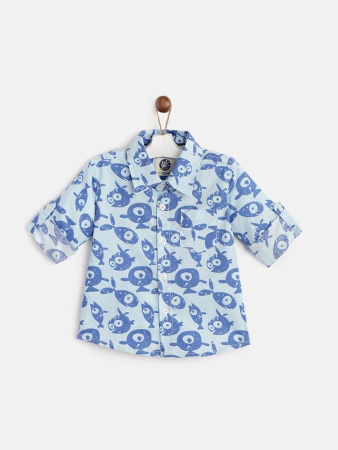 

YK Infant Boys Blue Regular Fit Printed Casual Shirt