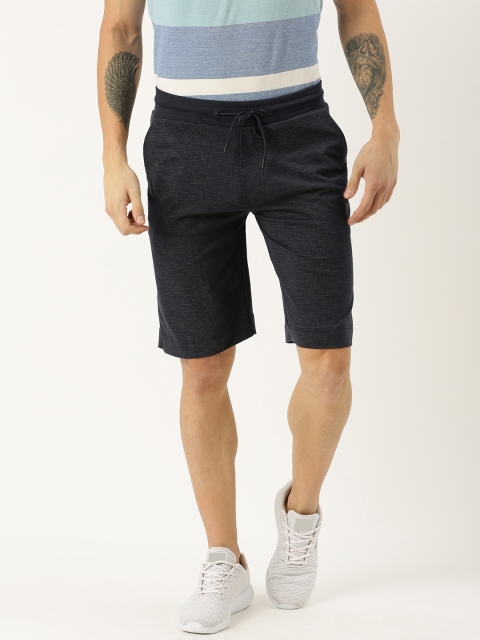 

Proline Active Men Navy Blue & Grey Printed Slim Fit Regular Shorts