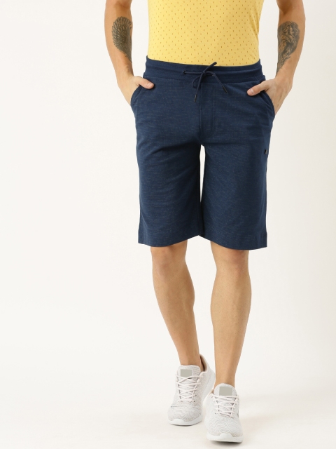 

Proline Active Men Navy Blue & Beige Printed Slim Fit Regular Shorts