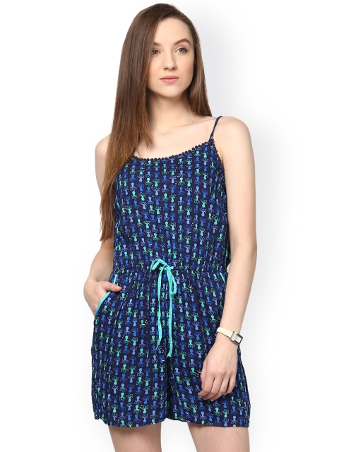 

Hapuka Blue Printed Playsuit