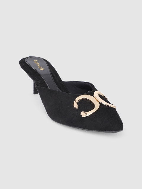 

Catwalk Women Black Solid Heeled Mules