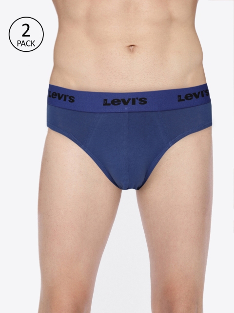 

Levis Men Pack of 2 Blue Solid Basic Briefs #009