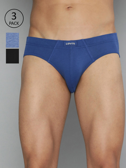 

Levis Men Pack of 3 Solid Basic Briefs #011, Blue
