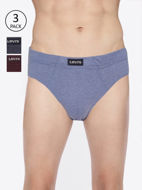 

Levis Men Pack of 3 Solid Briefs #011, Blue