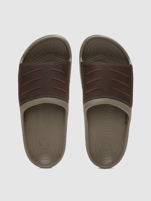 

Crocs Men Coffee Brown Self-Design Sliders