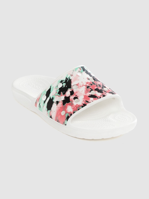 

Crocs Unisex Pink & White Dyed Sliders