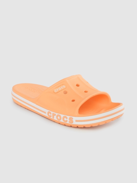 

Crocs Unisex Orange Solid Cut-Work Sliders