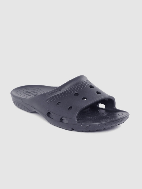 

Crocs Unisex Navy Blue Solid Cut-Work Sliders