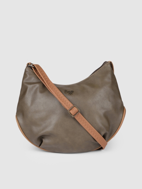 

Baggit Olive Green & Brown Colourblocked Sling Bag