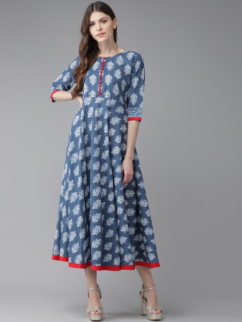 

Libas Women Blue & White Printed Maxi Dress