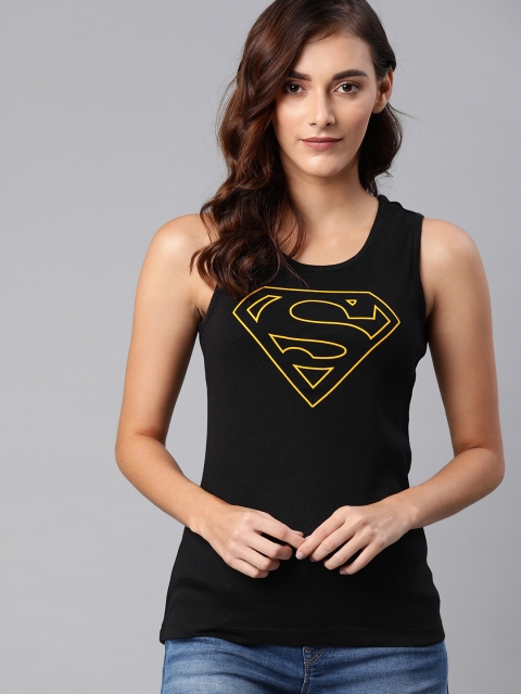 

Huetrap Superman Women Black Pure Cotton T-shirt