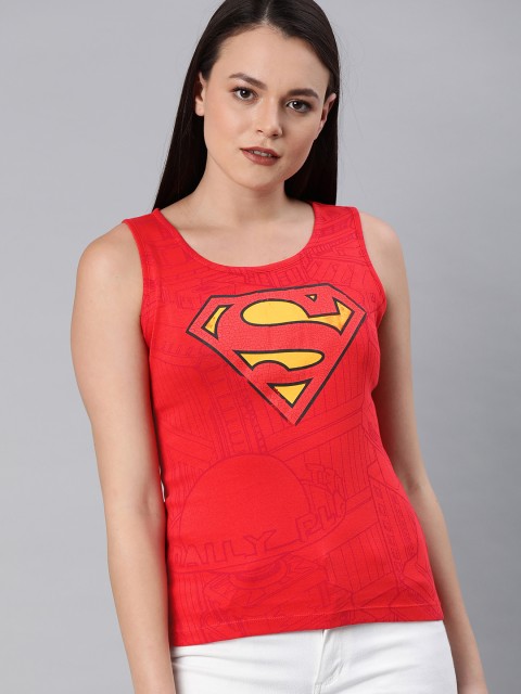 

Huetrap Superman Women Red Pure Cotton T-shirt