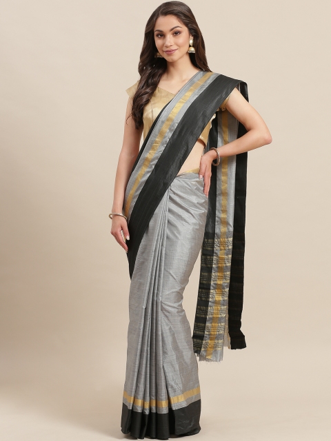 

7Rainbow Grey Woven Design Saree