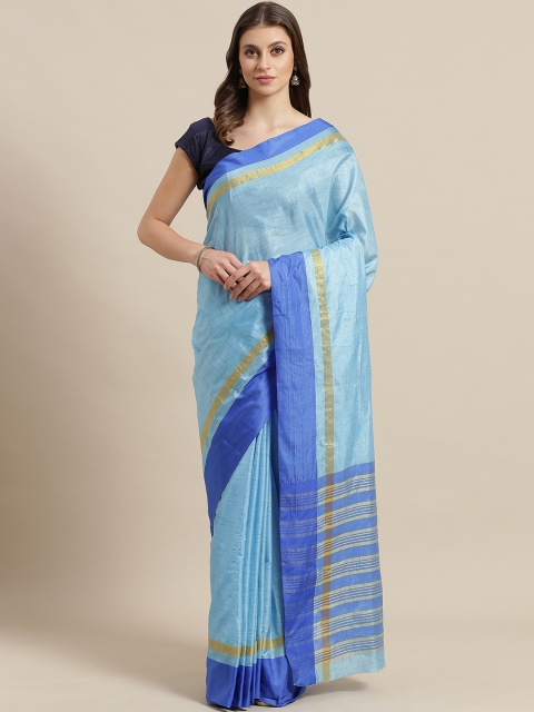 

7Rainbow Blue Printed Saree