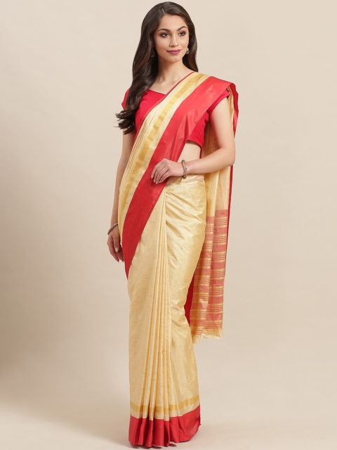 

7Rainbow Beige Woven Design Saree