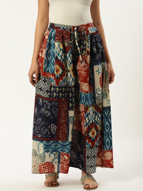 

Nayo Women Multicoloured Printed Flared Palazzos, Multi