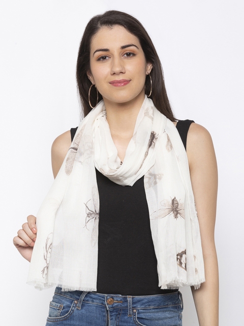 

Vozaf Women Off-White & Brown Printed Stole