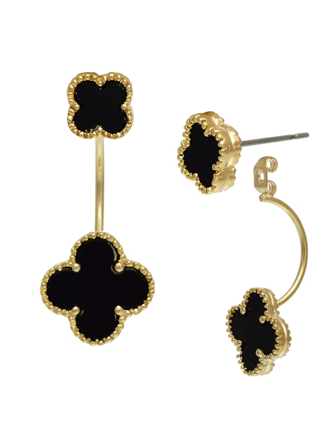 

AQUASTREET Gold-Plated Jacket Drop Earrings, Black