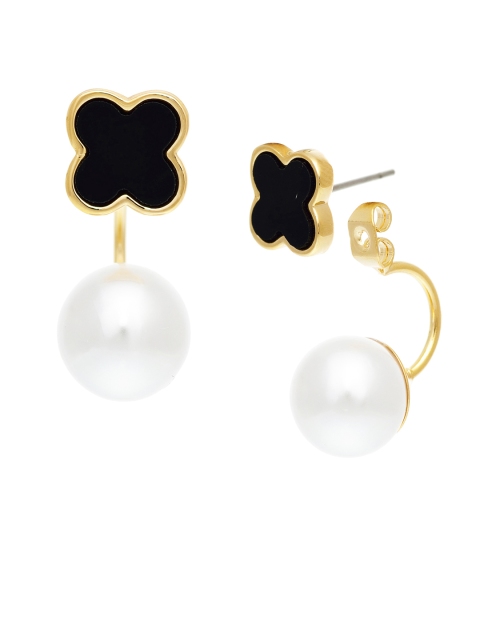 

AQUASTREET Black & Gold-Plated Contemporary Jacket Drop Earrings