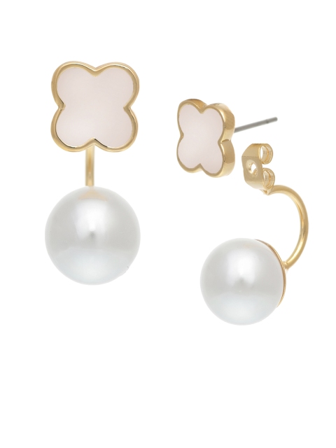 

AQUASTREET White & Gold-Plated Contemporary Jacket Drop Earrings
