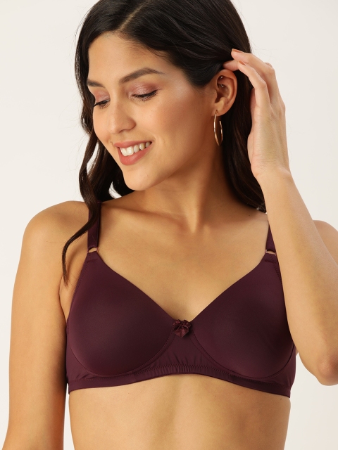 

DressBerry Burgundy Solid Non-Wired Lightly Padded T-shirt Bra DB-POP-BRA-1