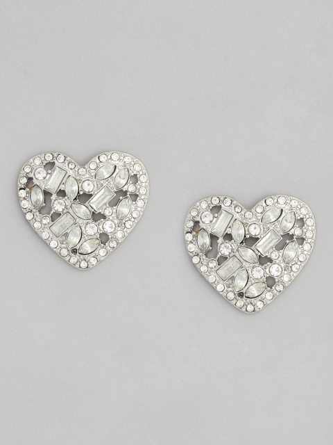 

Accessorize Silver-Toned Heart Shaped Studs