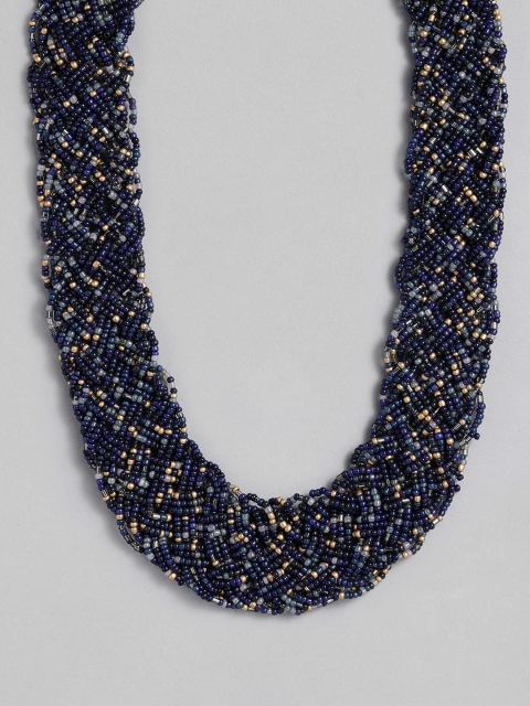 

Accessorize Navy Blue Gemma Beaded Bib Necklace