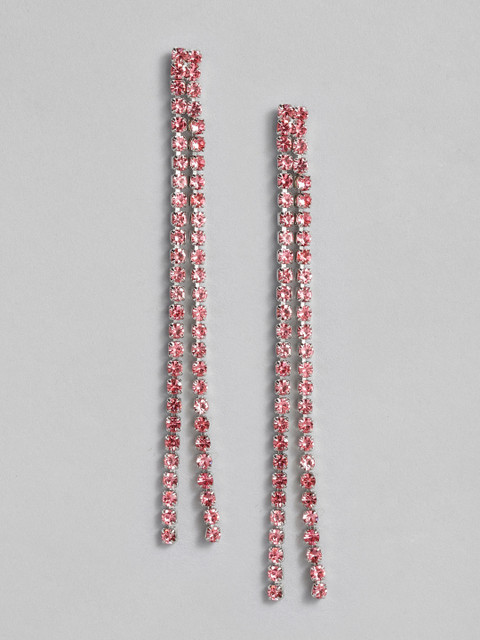 

Accessorize Women Pink Contemporary Crystal Slinky Drop Earrings