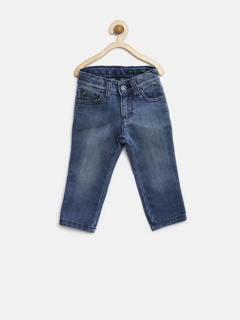 

United Colors of Benetton Boys Blue Washed Skinny Jeans