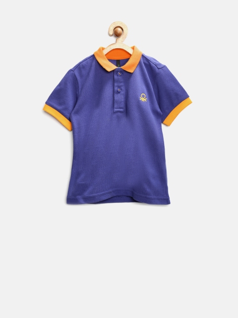 

United Colors Of Benetton Boys Purple Polo T-Shirt