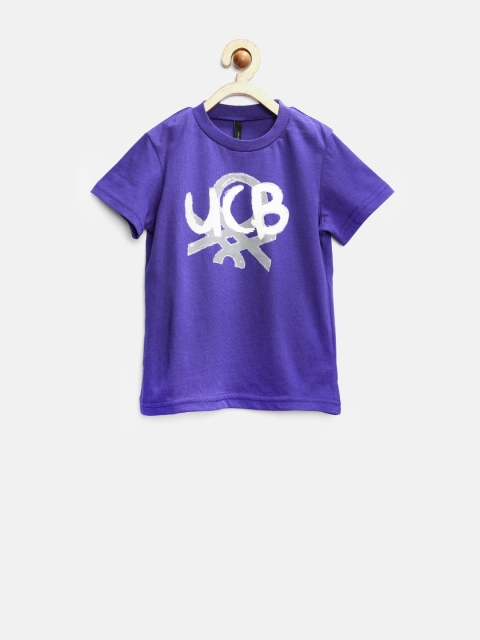 

United Colors Of Benetton Boys Purple Printed T-Shirt