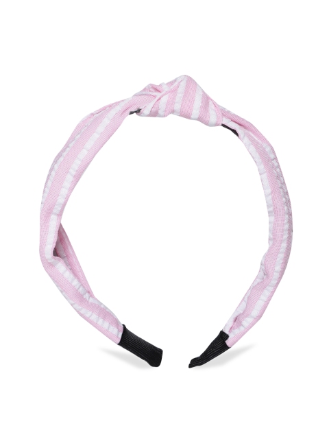 

ToniQ Pink & White Striped Top Knot Hairband