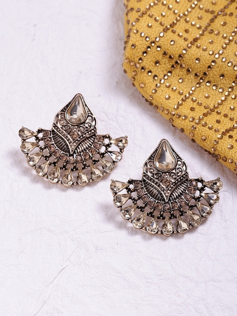 

ToniQ Gold-Toned Classic Antique Oversized Stud Earrings