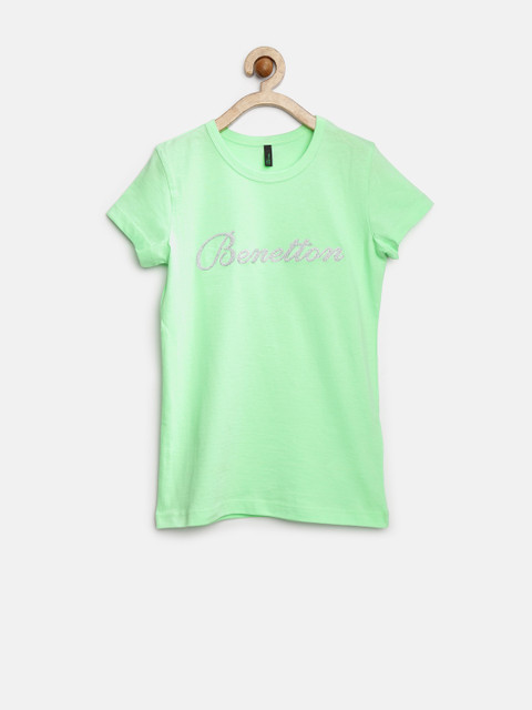 

United Colors of Benetton Girls Green Shimmer T-shirt