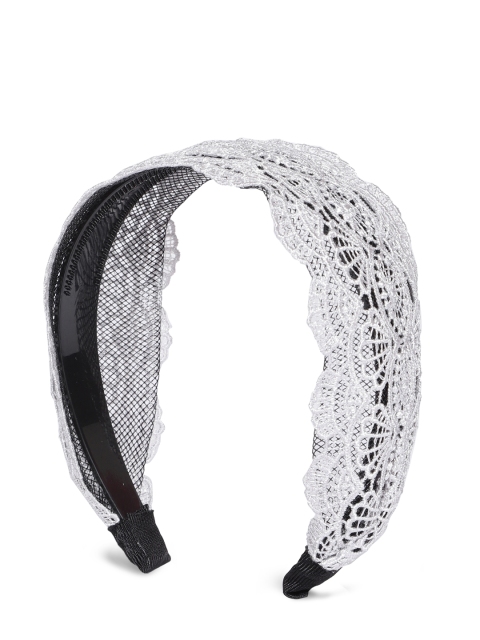 

ToniQ Women White & Black Lacy Hairband