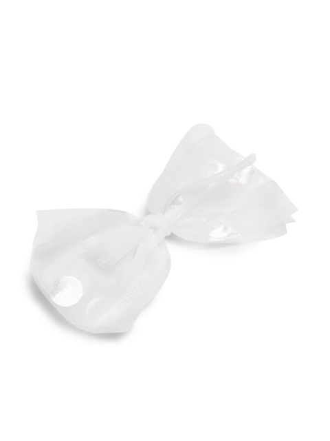 

Toniq Kids White Embellished Net Bow Alligator Hair Clip