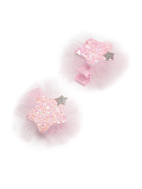 

Toniq Kids Girls Pink Set of 2 Star Embellished Alligator Hair Clip
