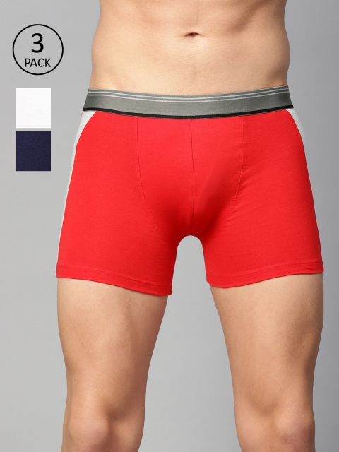 

Roadster Men Pack of 3 Solid Trunks RDST-TRN2-3PP-CM, Red