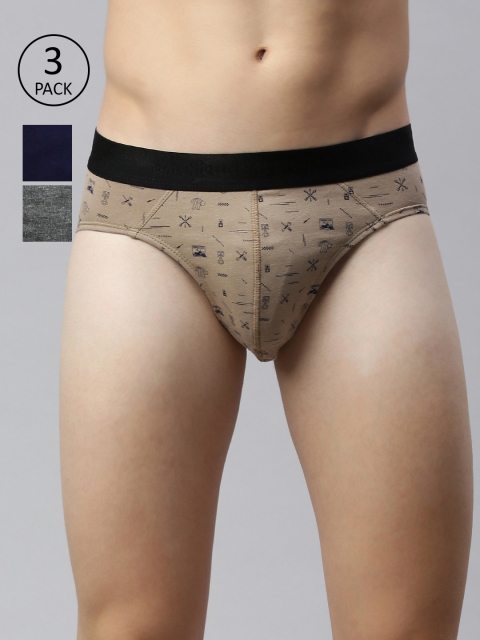 

Roadster Men Pack of 3 Printed Brief RDST-BRF4-3PP-CM, Beige